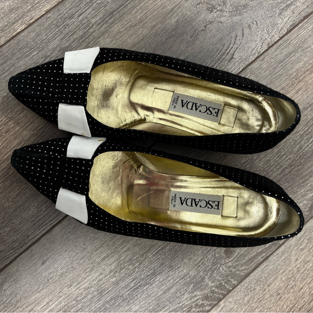 Escada Women's Black and White Polka Dot Shoes